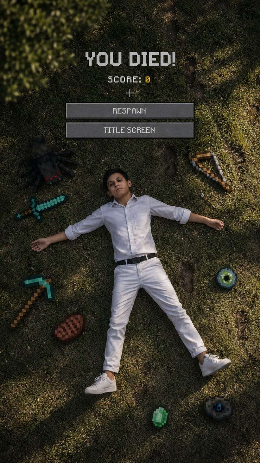 Minecraft You Died scene